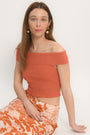 TOP COL BARDOT - TERRACOTA - APOLLINE