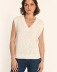 PULL SANS MANCHES - BLANC - AUDREY