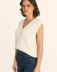 PULL SANS MANCHES - BLANC - AUDREY