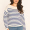 PULL MARINIÈRE COL BATEAU - NAVY/ÉCRU - AURE