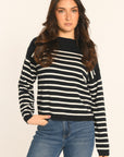 PULL MARINIÈRE COL BATEAU - NAVY/ÉCRU - AURE