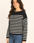 PULL MARINIÈRE COL BATEAU - NAVY/ÉCRU - AURE