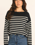 PULL MARINIÈRE COL BATEAU - NAVY/ÉCRU - AURE