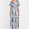 ROBE LONGUE PRISCA FLEURS MULTI BLEU