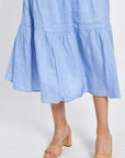 ROBE EN LIN MIDI TAHIA BLUE BELL