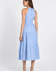 ROBE EN LIN MIDI TAHIA BLUE BELL