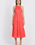 ROBE EN LIN MIDI TAHIA STRAWBERRY