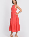 ROBE EN LIN MIDI TAHIA STRAWBERRY