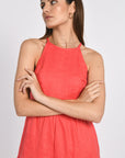 ROBE EN LIN MIDI TAHIA STRAWBERRY