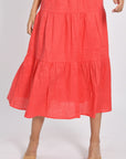 ROBE EN LIN MIDI TAHIA STRAWBERRY