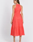 ROBE EN LIN MIDI TAHIA STRAWBERRY