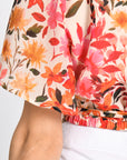 TOP PRISCA FLEURS MULTI ORANGE