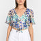 TOP PRISCA FLEURS MULTI BLEU