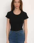 TEE SHIRT MANCHES COURTES - JENNY - NOIR
