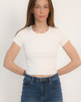 TEE SHIRT MANCHES COURTES - JENNY - BLANC