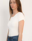 TEE SHIRT MANCHES COURTES - JENNY - BLANC