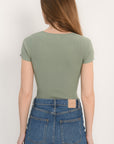 PULL MANCHES COURTES - SAUGE - LOLITA