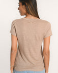 T-SHIRT COL V - LOUISE - BEIGE