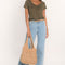 T-SHIRT COL V - LOUISE - STRAWBERRY