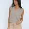 LANA PULL COL V BEIGE CHINE