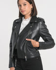 BLOUSON PERFECTO CUIR ROCK BLACK