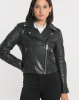 BLOUSON PERFECTO CUIR ROCK BLACK