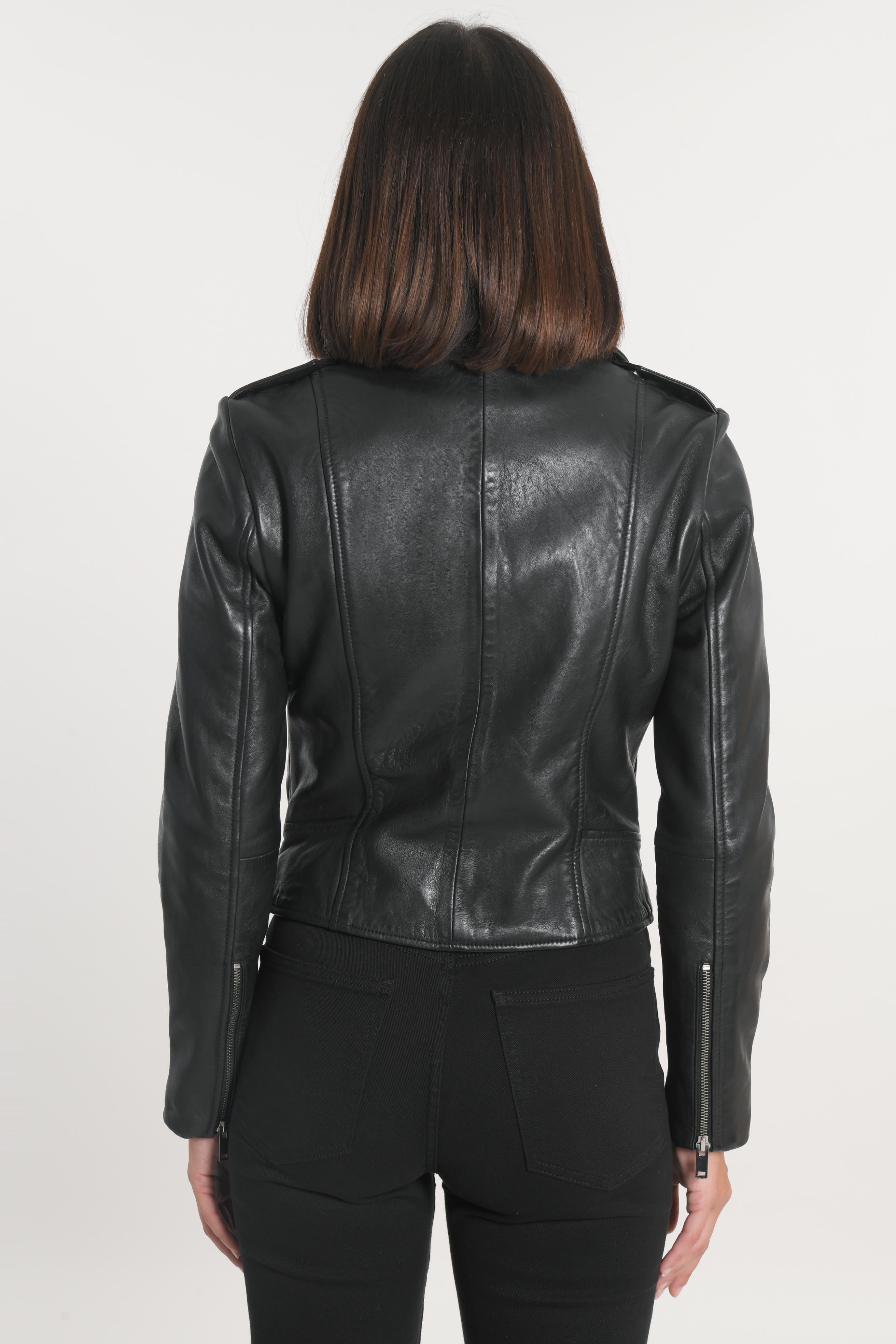 BLOUSON PERFECTO CUIR ROCK BLACK