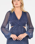 ROBE LONGUE BRIANA BLUE/GOLD