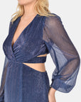 ROBE LONGUE BRIANA BLUE/GOLD