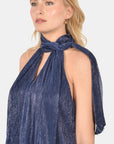 TOP FOULARD BRIANA BLUE/GOLD