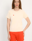 TEE SHIRT - COEUR - CREME