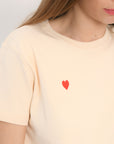 TEE SHIRT - COEUR - CREME