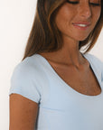 TEE SHIRT MANCHES COURTES - VIRGINI - CIEL