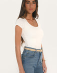 TEE SHIRT MANCHES COURTES - VIRGINI - ECRU
