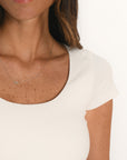 TEE SHIRT MANCHES COURTES - VIRGINI - ECRU