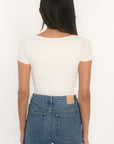 TEE SHIRT MANCHES COURTES - VIRGINI - ECRU