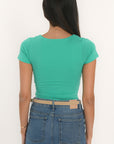 TEE SHIRT MANCHES COURTES - VIRGINI - EMERAUDE