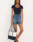 TEE SHIRT MANCHES COURTES - VIRGINI - NAVY