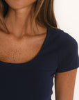 TEE SHIRT MANCHES COURTES - VIRGINI - NAVY