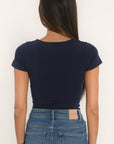 TEE SHIRT MANCHES COURTES - VIRGINI - NAVY