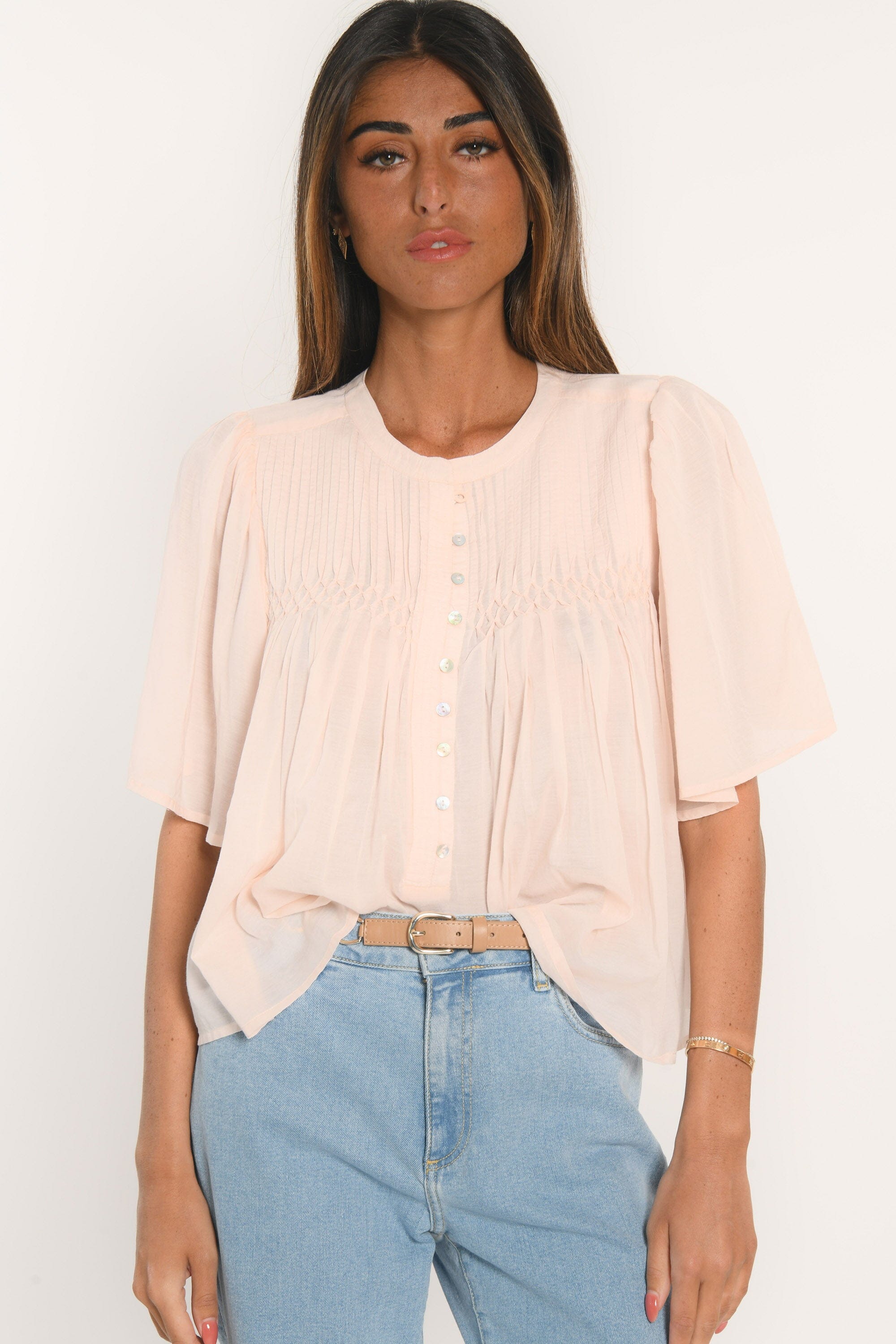 BLOUSE - ANAHI - ROSE POUDRE CHEMISIER NEW KOOKAI Mode Kookai