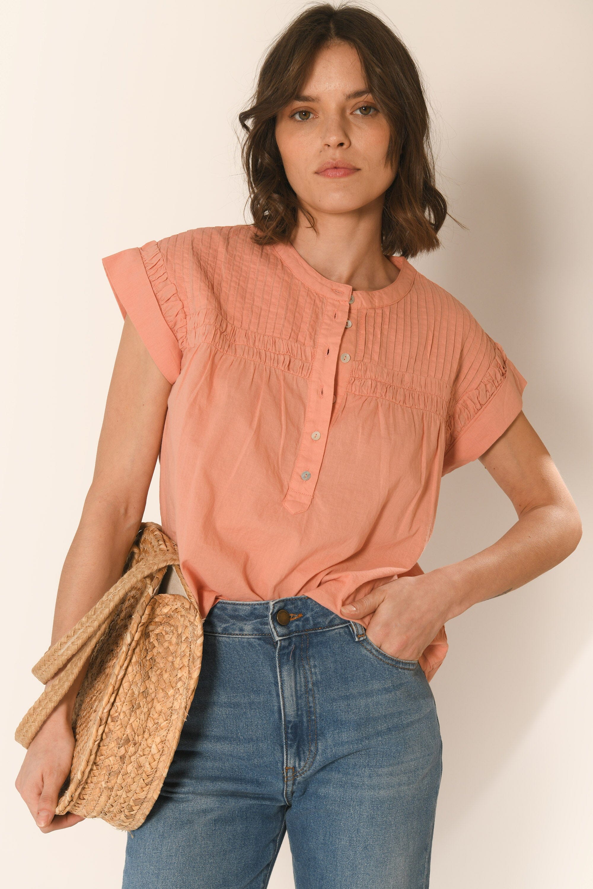 BLOUSE - ARCHIE - TERRACOTTA CHEMISIER NEW KOOKAI Mode Kookai
