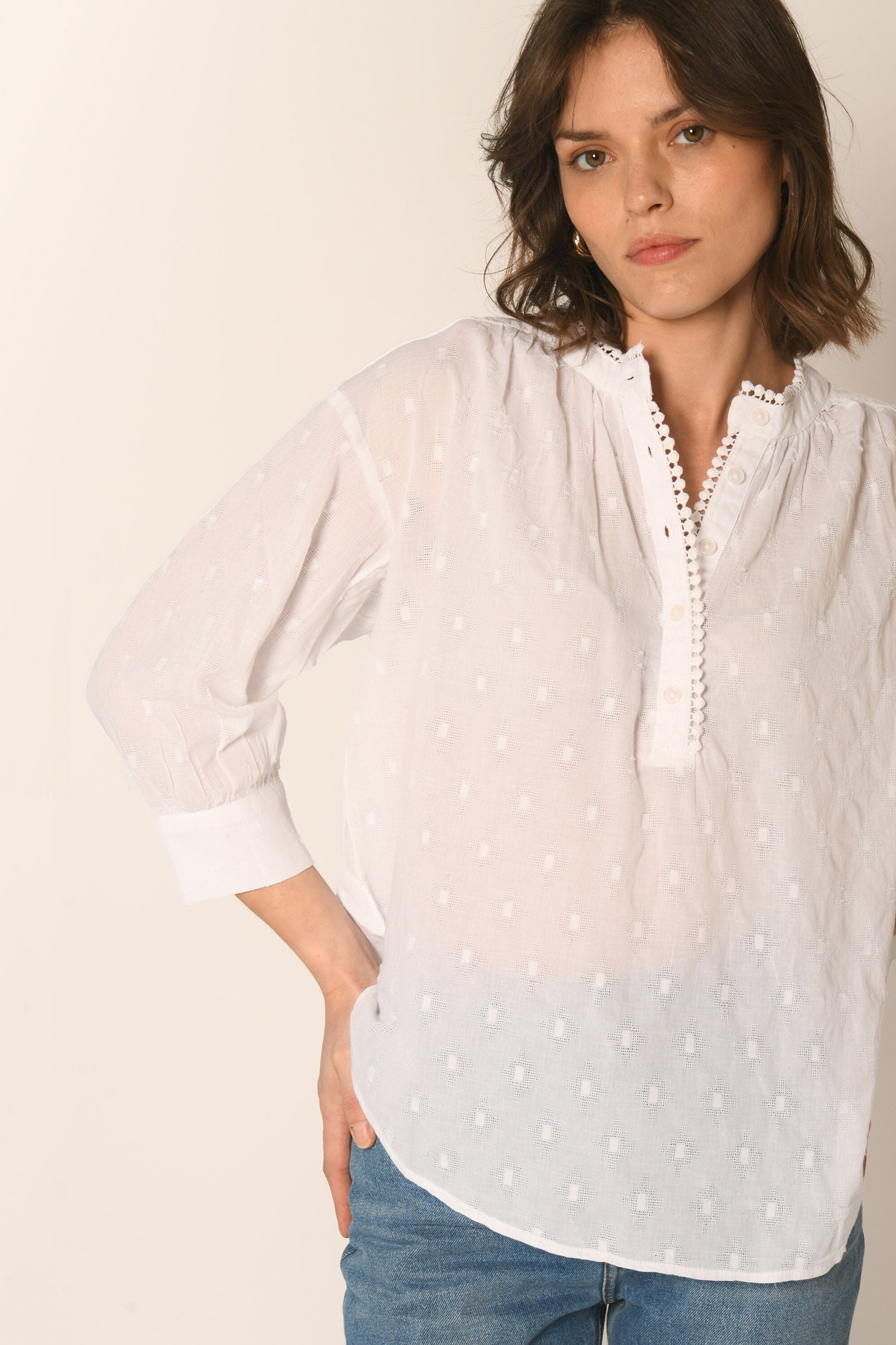 BLOUSE - BLANC - ASSAM CHEMISIER NEW KOOKAI Mode Kookai