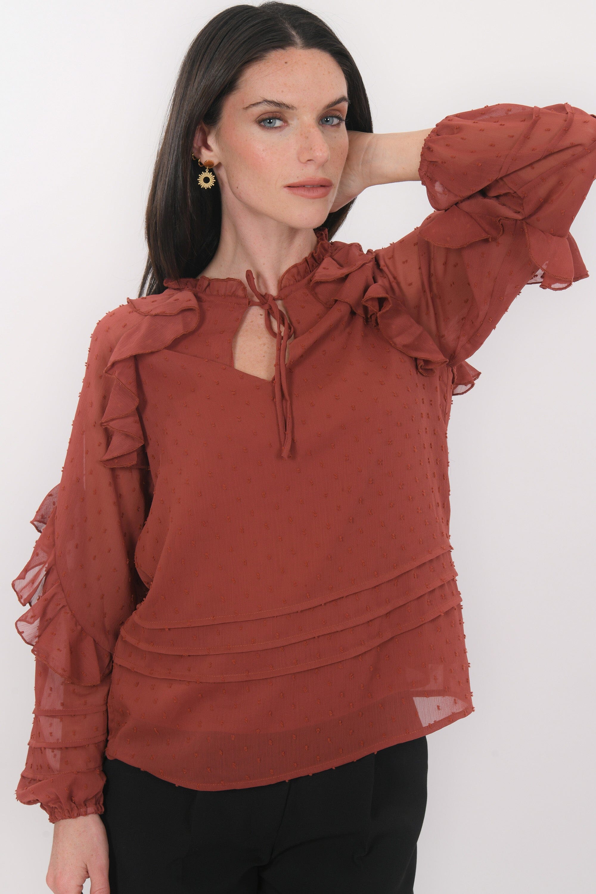 BLOUSE - BRITANNY - BORDEAUX CHEMISIER NEW KOOKAI Mode Kookai