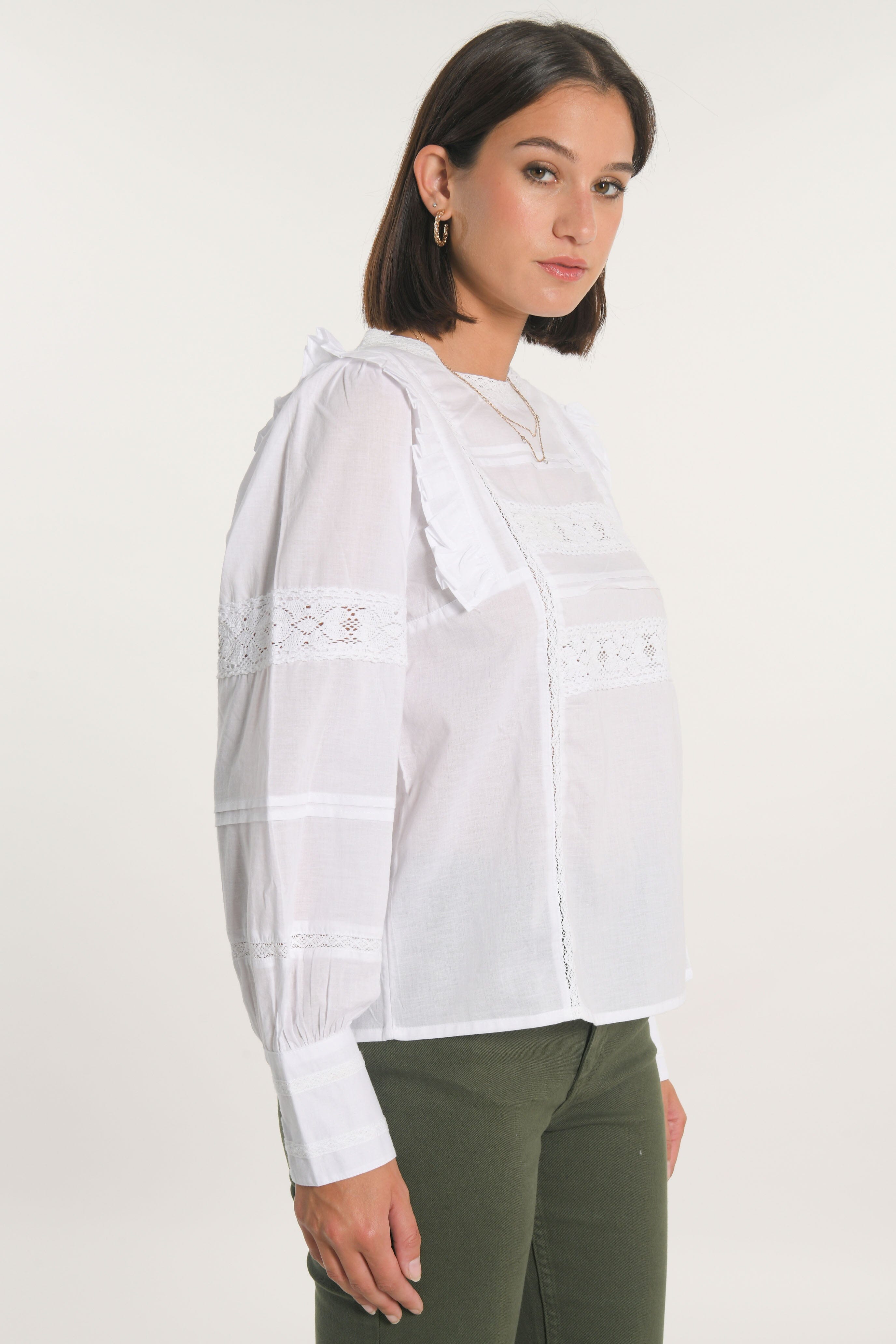 BLOUSE DENTELLE LEA BLANC CHEMISIER KOOKAI Mode Kookai