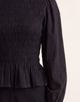 BLOUSE SMOCKEE - DESIREE - NOIR CHEMISIER NEW KOOKAI Mode Kookai