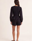 BLOUSE SMOCKEE - DESIREE - NOIR CHEMISIER NEW KOOKAI Mode Kookai
