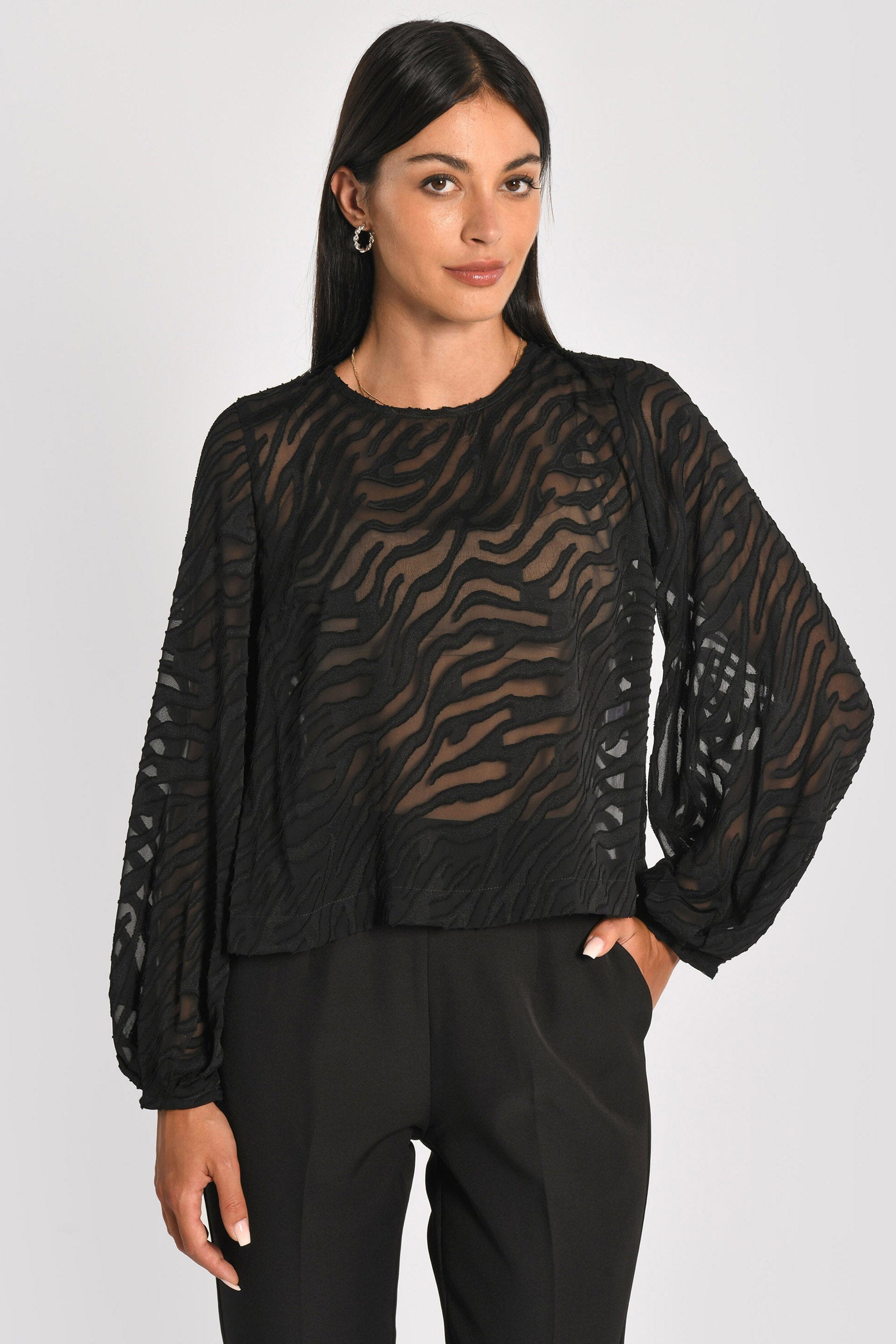 BLOUSE ZEBRE PENNY NOIR CHEMISIER KOOKAI Mode Kookai