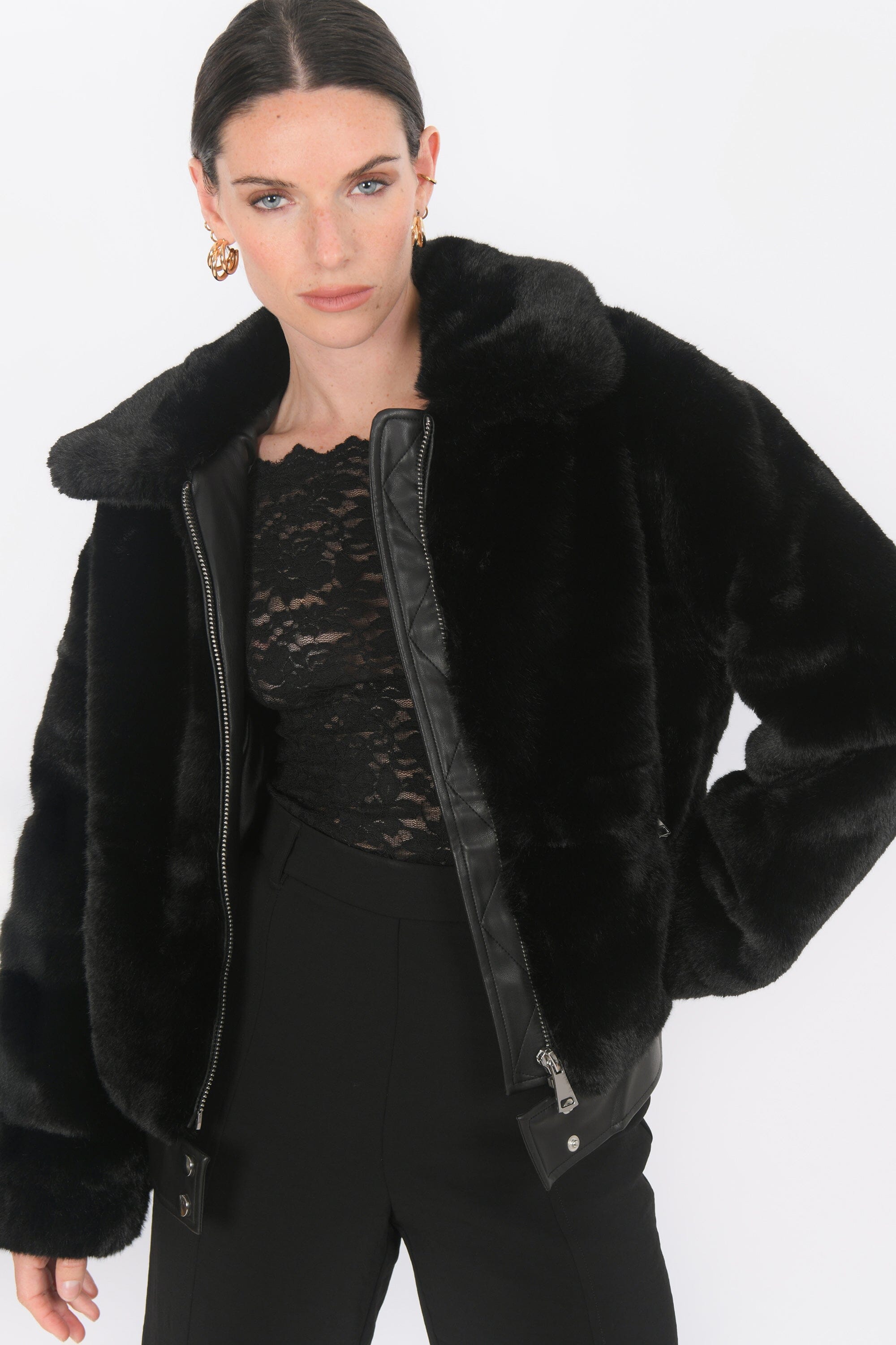 BLOUSON - BERTHA - NOIR MANTEAU NEW KOOKAI Mode Kookai