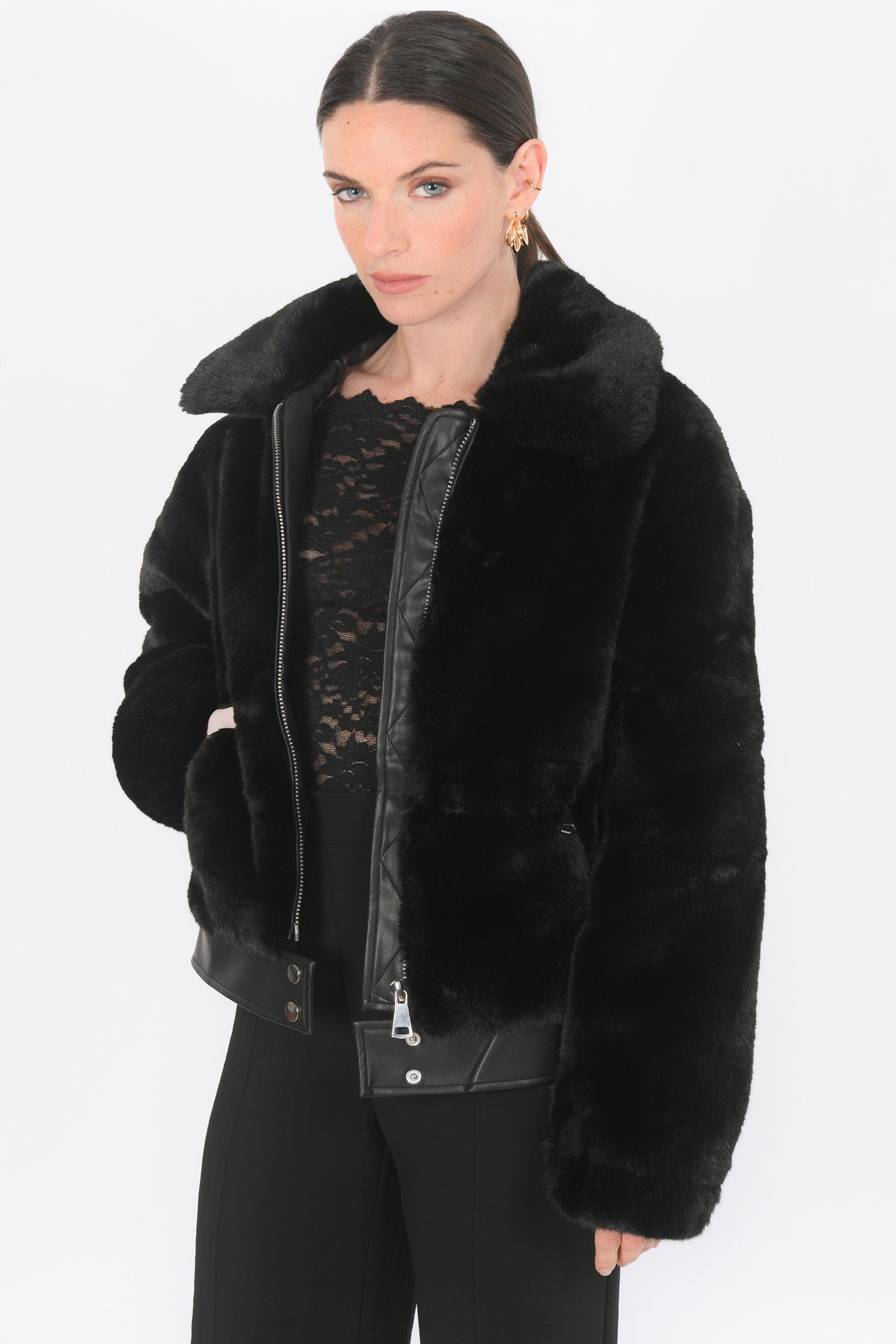 BLOUSON - BERTHA - NOIR MANTEAU NEW KOOKAI Mode Kookai